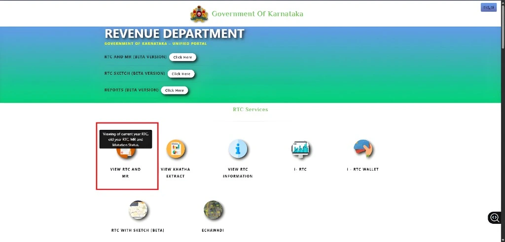 Bhoomi Online RTC Login Process 