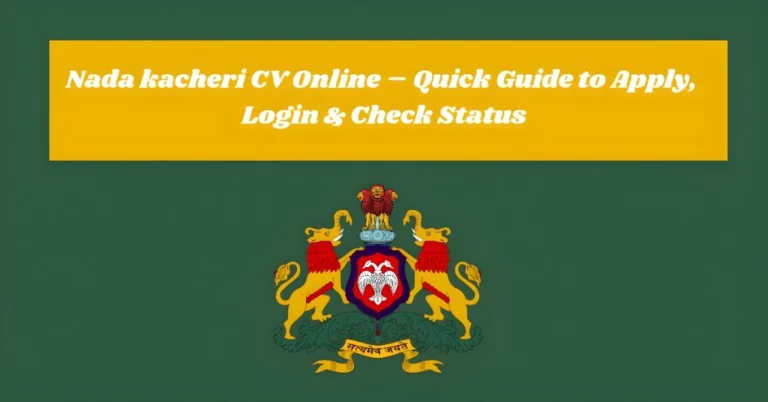 Nadakacheri CV Online – Quick Apply, Login & Status Check