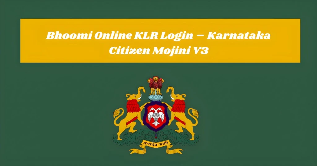 Bhoomi Online KLR Login 
